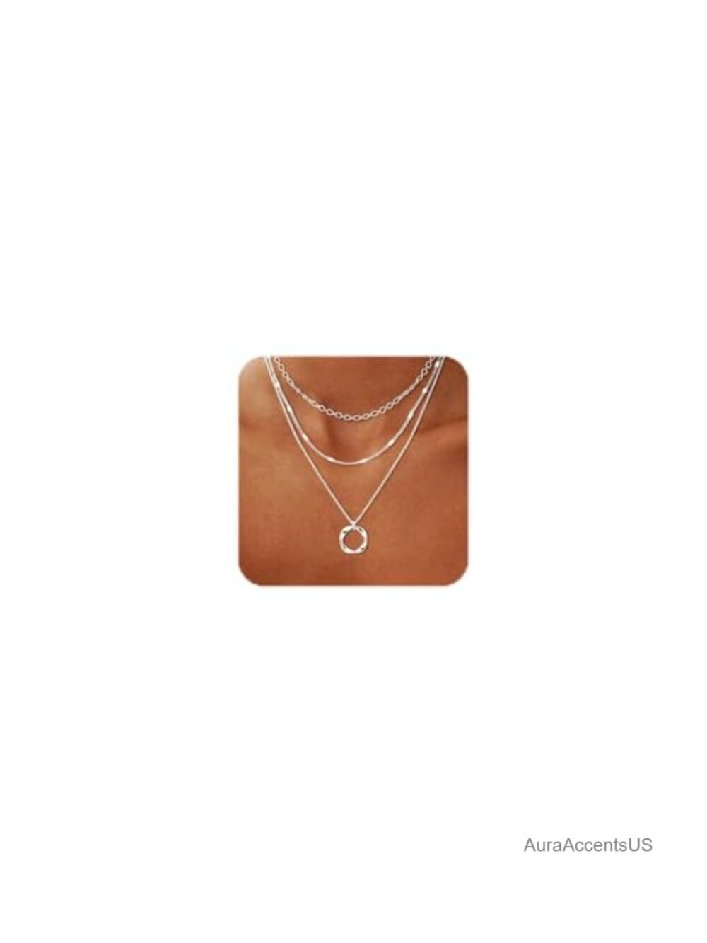 Silver Plated Layered Choker Necklaces 3 Pack Women Stackable Jewelry